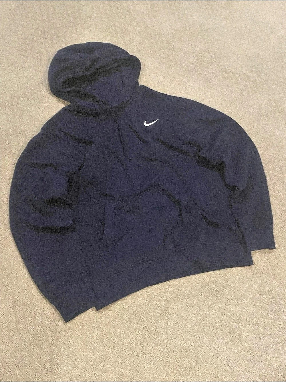 Nike Club Fleece Pullover Hoodie Medium Blue & Gray